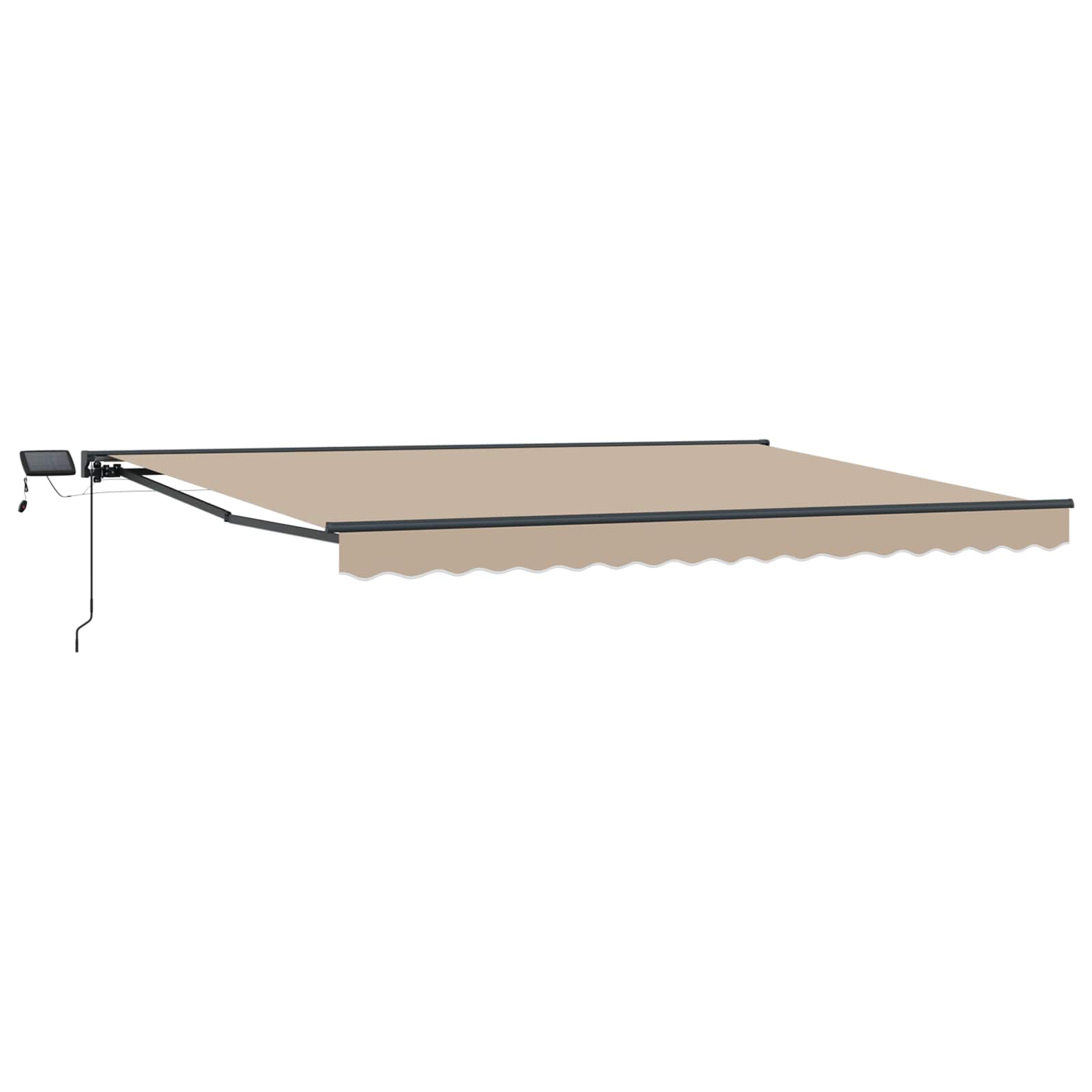 Manueller Markisenrahmen mit LEDs Beige und Anthrazit 4 x 3 m