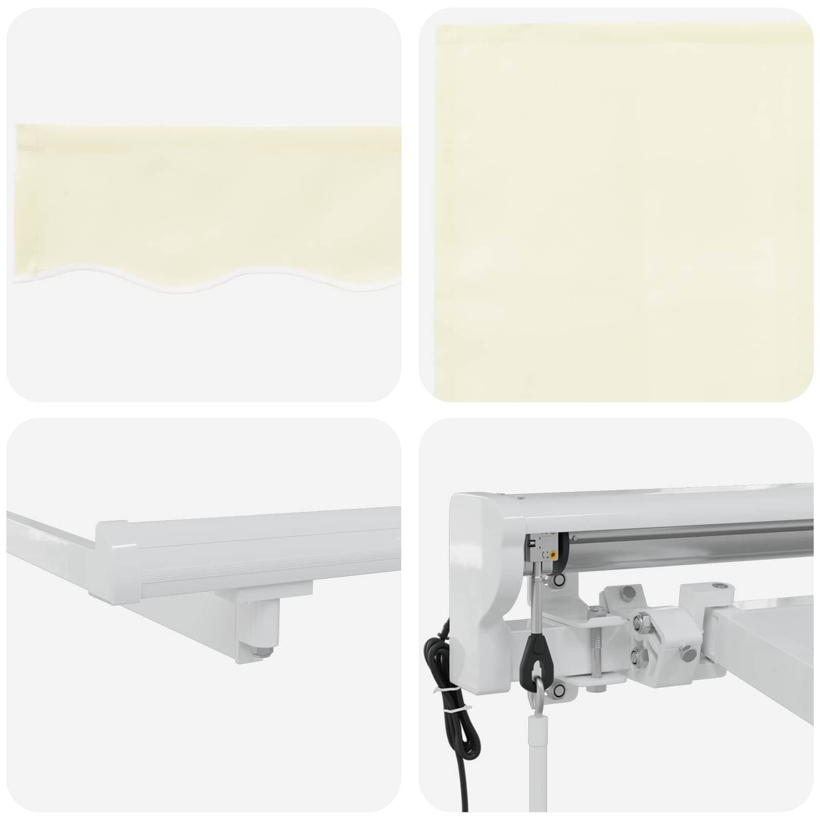Elektrische ausziehbare Markise Creme und Weiß 3,5 x 2 m