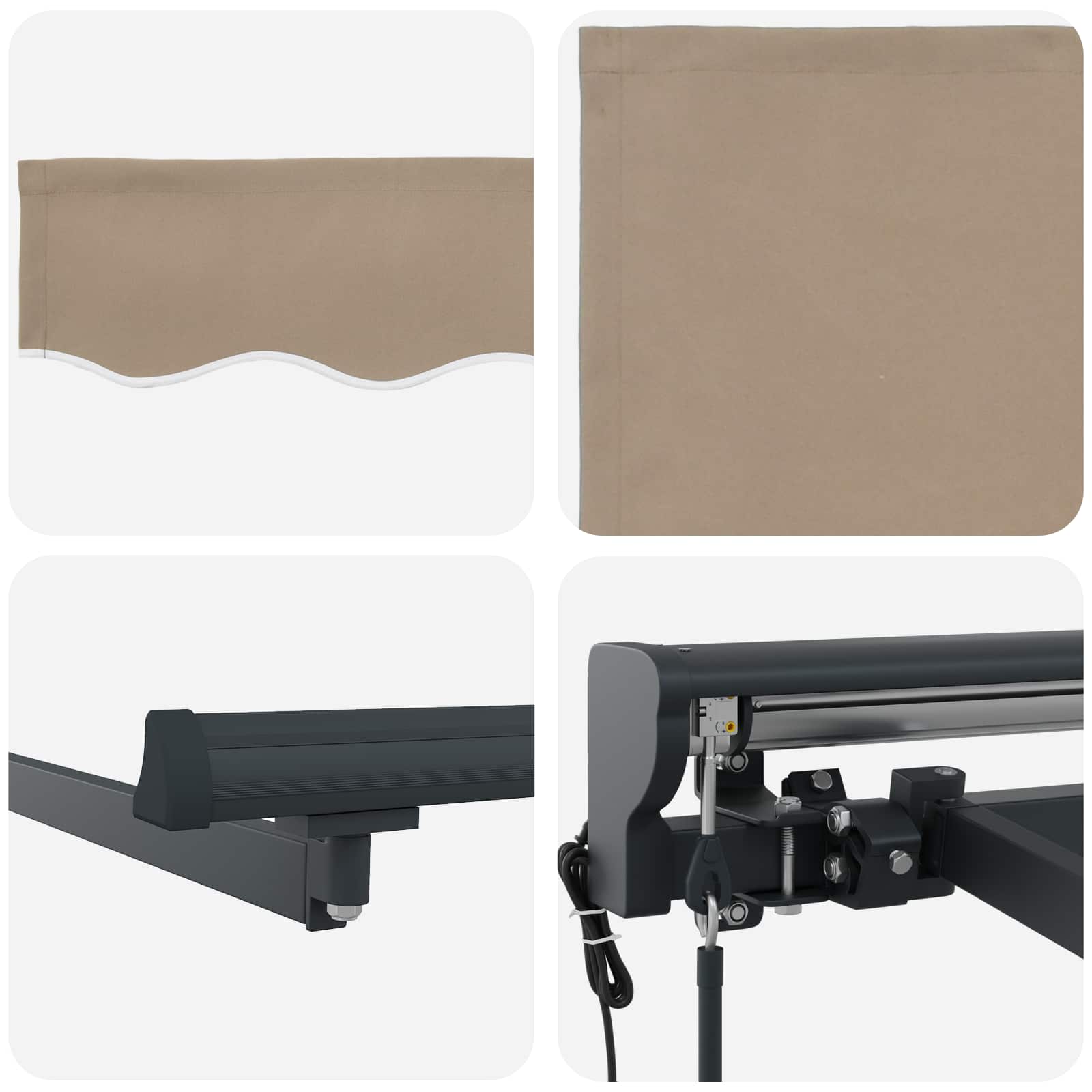 Elektrische ausziehbare Markise Beige und Anthrazit 3 x 2 m