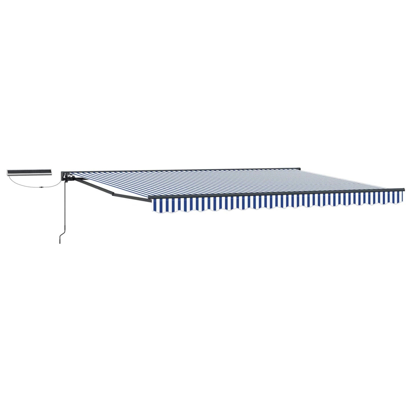 Elektrische ausziehbare Markise Blau, Weiß, Anthrazit 4 x 3 m