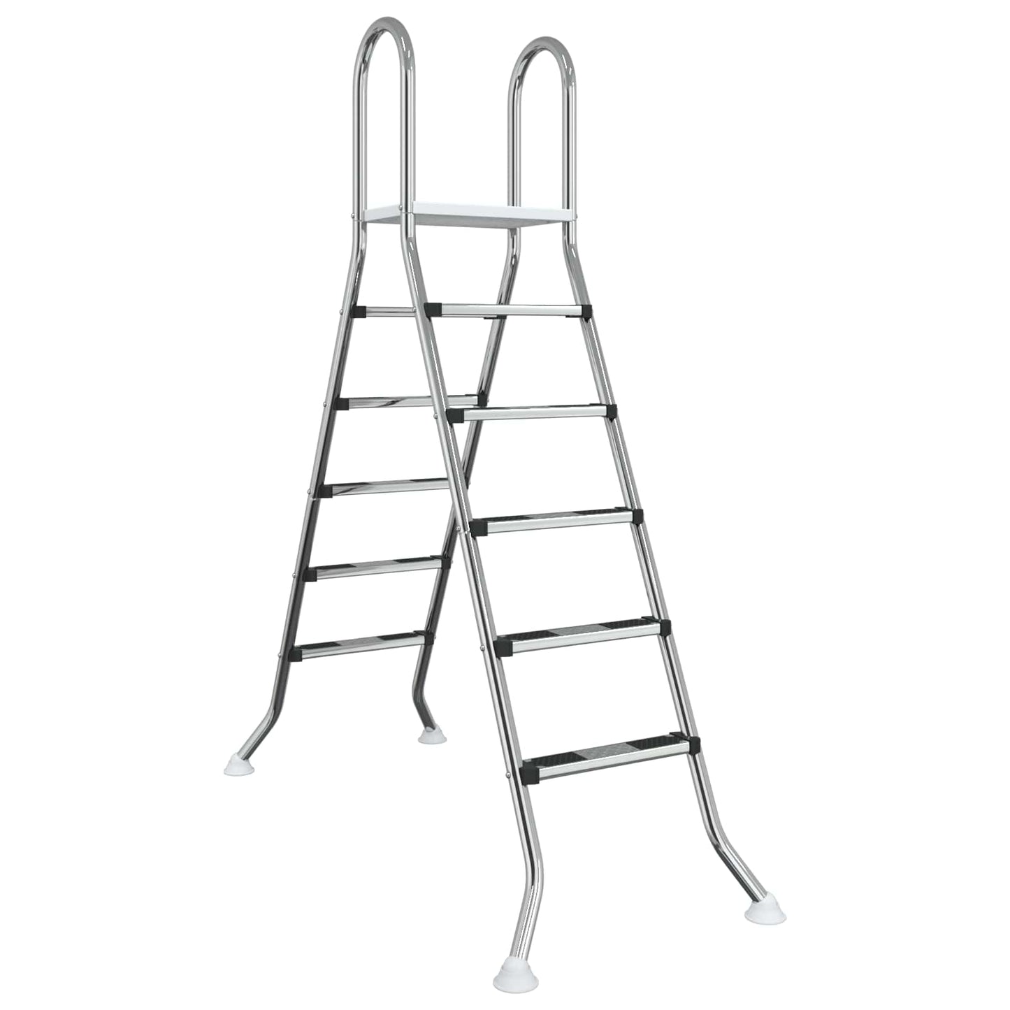 Leiter für Aufstellpools 224 x 175 cm 5-stufig Edelstahl 304