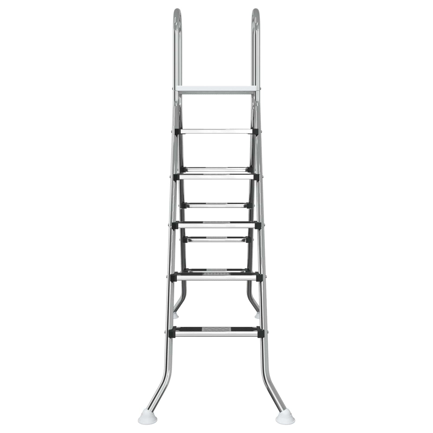 Leiter für Aufstellpools 224 x 175 cm 5-stufig Edelstahl 304