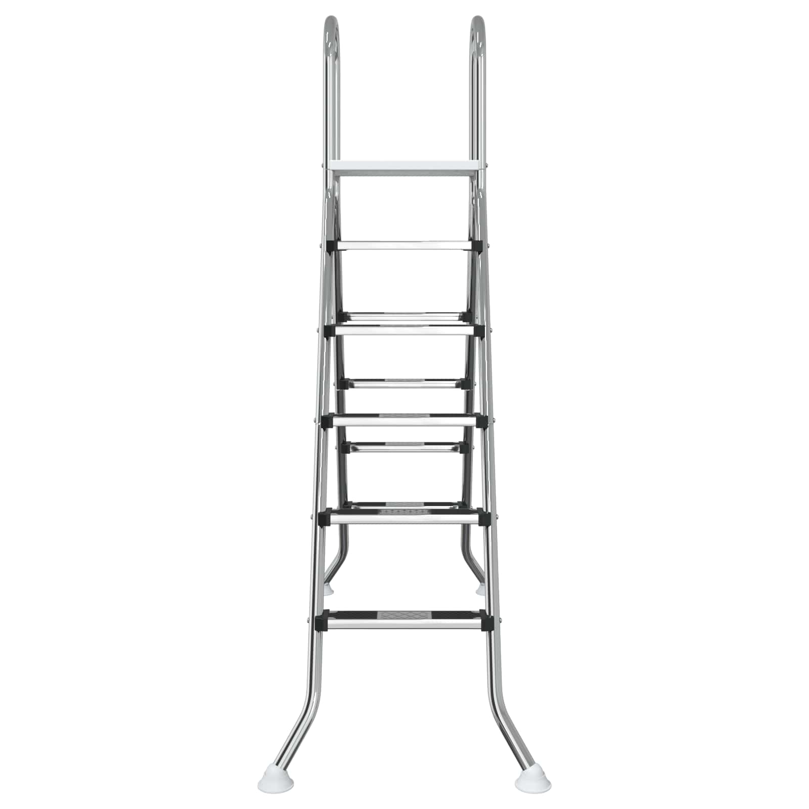 Leiter für Aufstellpools 224 x 175 cm 5-stufig Edelstahl 304