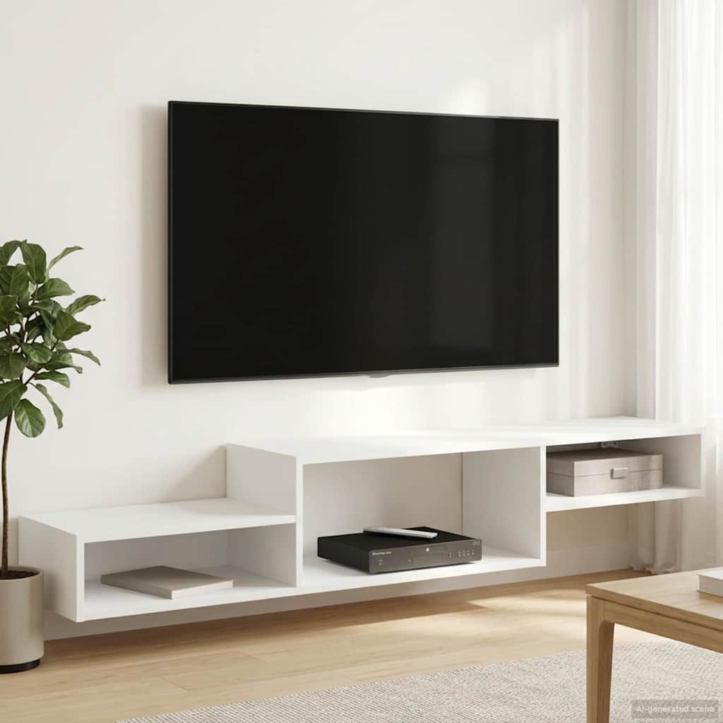 Wandmontierter TV-Schrank Wandhalterung Weiß 150 x 28 x 26 cm