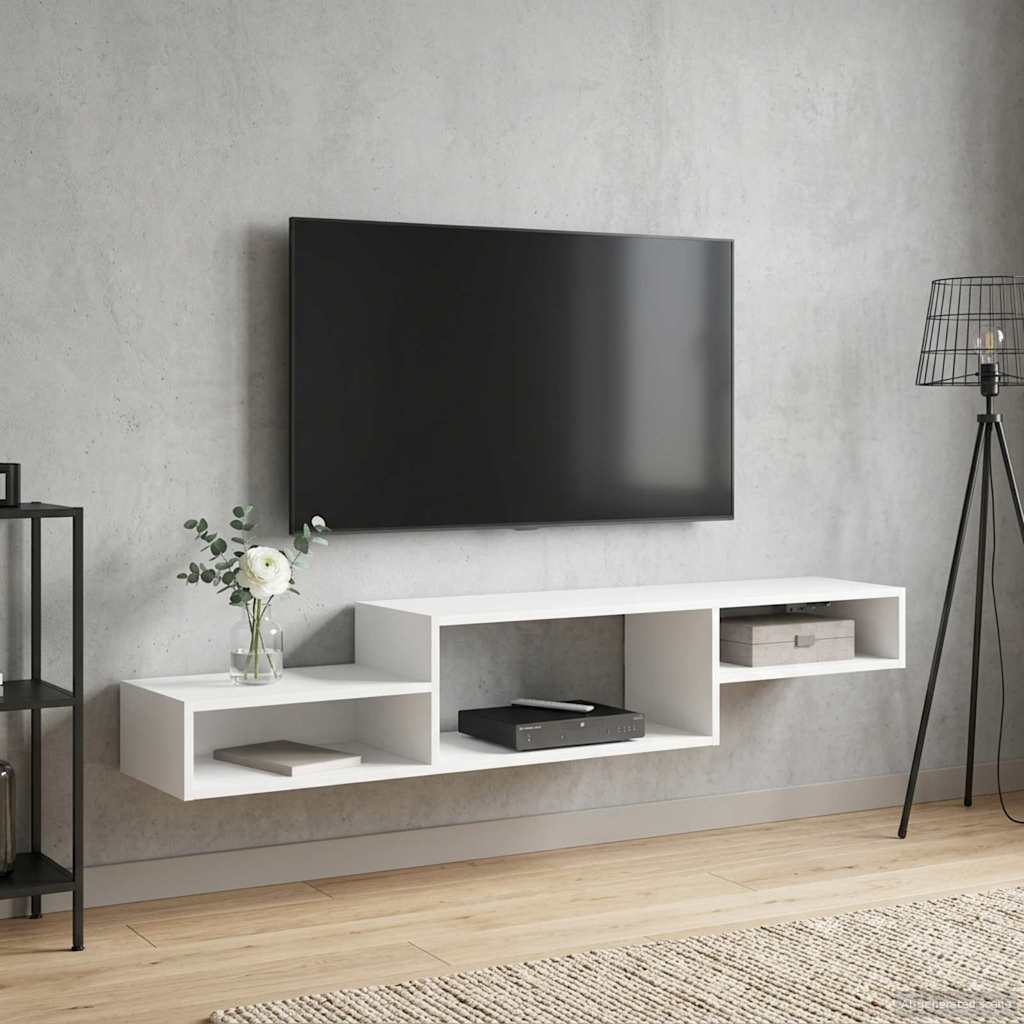 Wandmontierter TV-Schrank Wandhalterung Weiß 150 x 28 x 26 cm