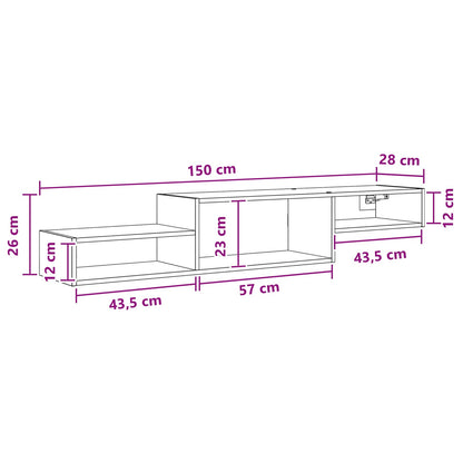 Wandmontierter TV-Schrank Wandhalterung Altholz