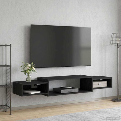 Wandmontierter TV-Schrank Wandhalterung Schwarze Eiche