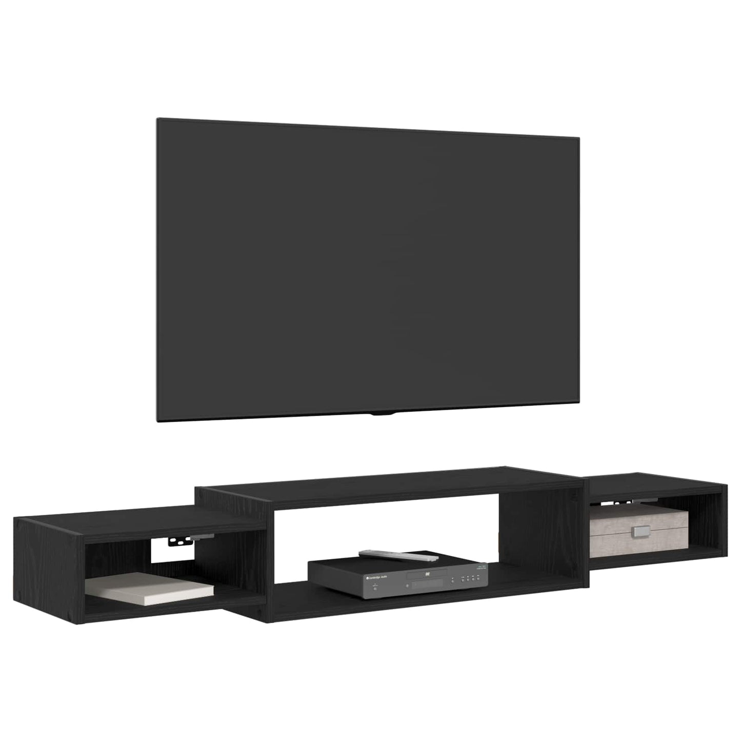 Wandmontierter TV-Schrank Wandhalterung Schwarze Eiche