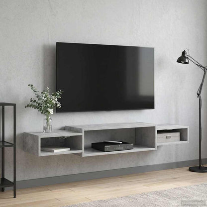Wandmontierter TV-Schrank Wandhalterung Betongrau