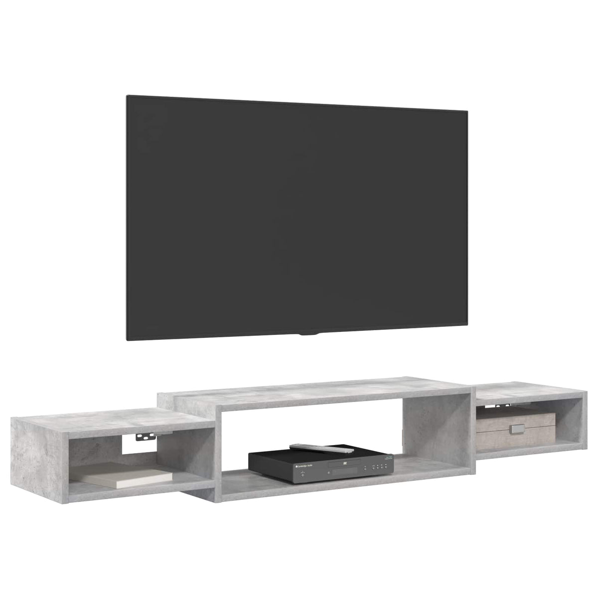 Wandmontierter TV-Schrank Wandhalterung Betongrau