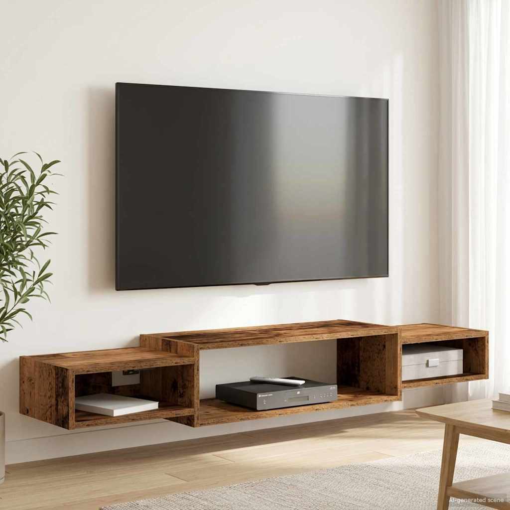 Wandmontierter TV-Schrank Wandhalterung Altholz