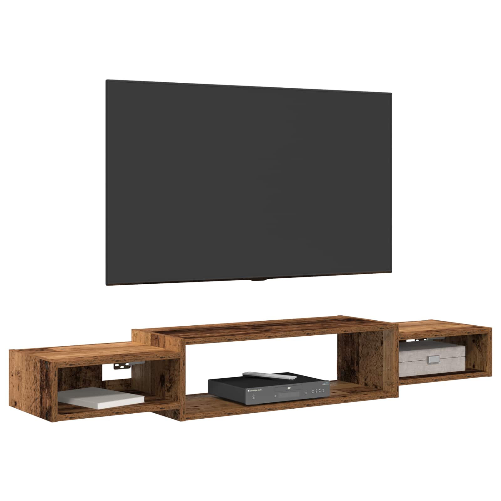 Wandmontierter TV-Schrank Wandhalterung Altholz