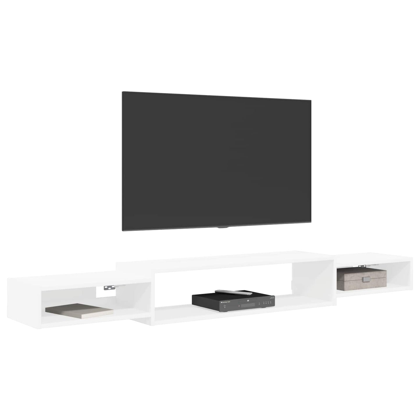Wandmontierter TV-Schrank Wandhalterung Weiß 180 x 28 x 21 cm