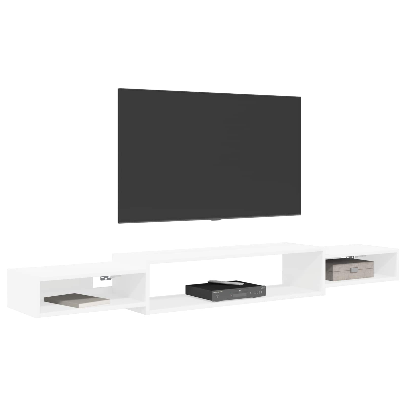 Wandmontierter TV-Schrank Wandhalterung Weiß 180 x 28 x 21 cm