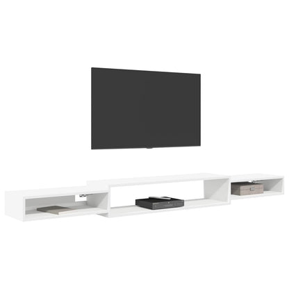 Wandmontierter TV-Schrank Wandhalterung Weiß 220 x 28 x 21 cm