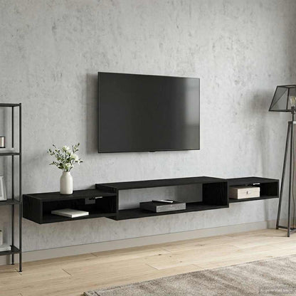 Wandmontierter TV-Schrank Wandhalterung Schwarze Eiche