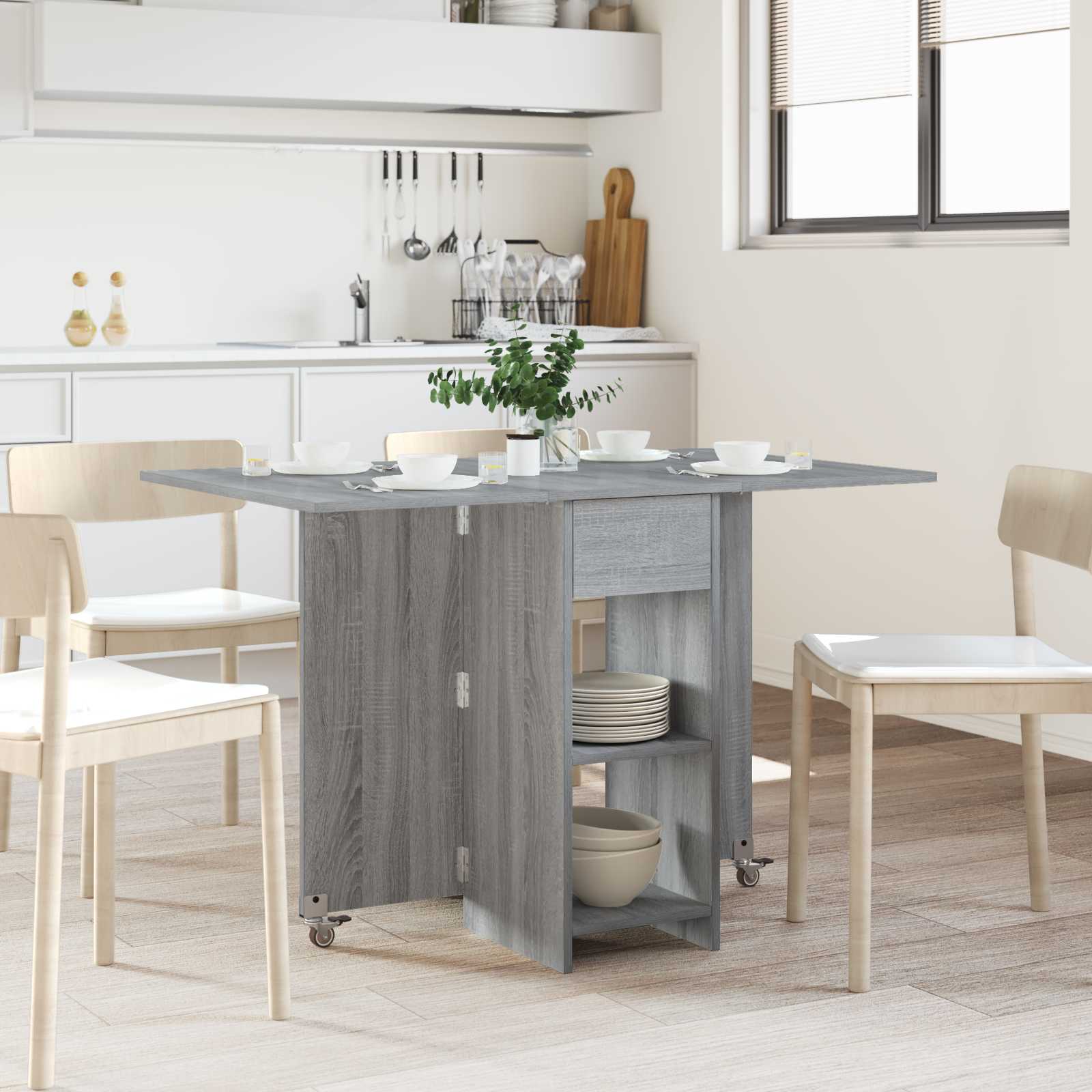 Esstisch 115 x 70 x 75 cm Holzwerkstoff Grau Sonoma