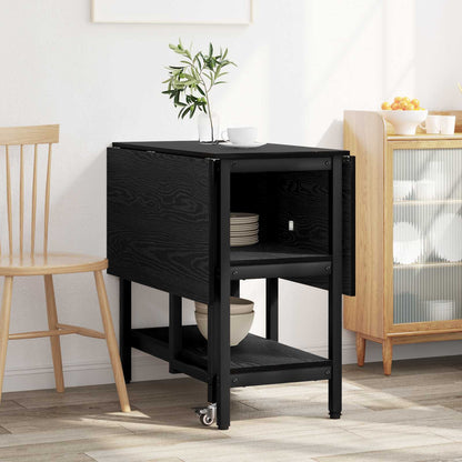 Esstisch 122 x 80 x 76,5 cm Holzwerkstoff Schwarz Eichen-Optik