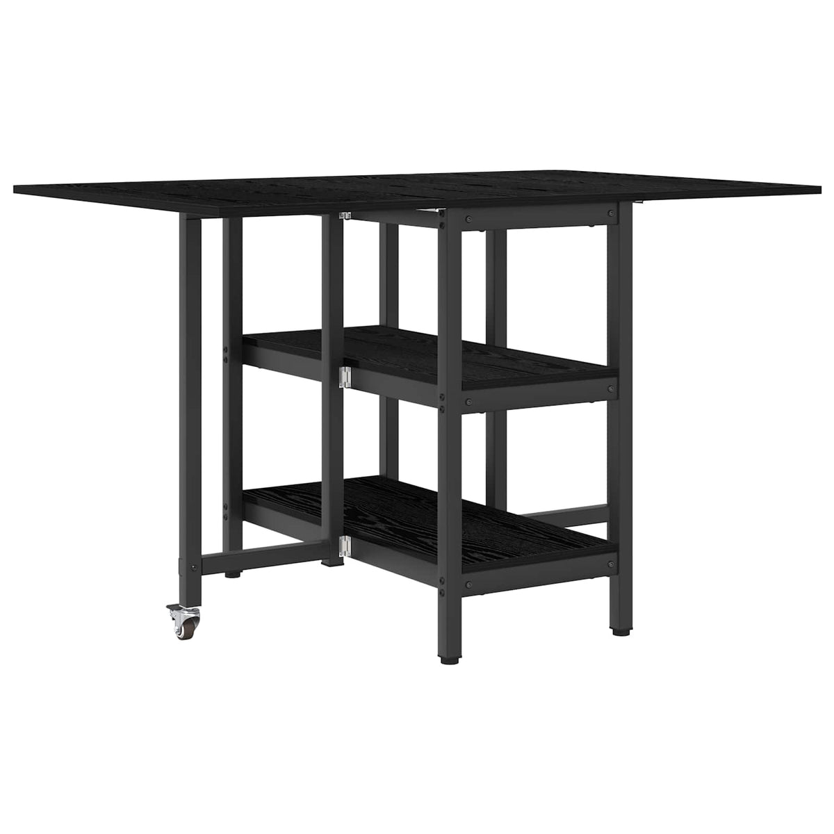 Esstisch 122 x 80 x 76,5 cm Holzwerkstoff Schwarz Eichen-Optik