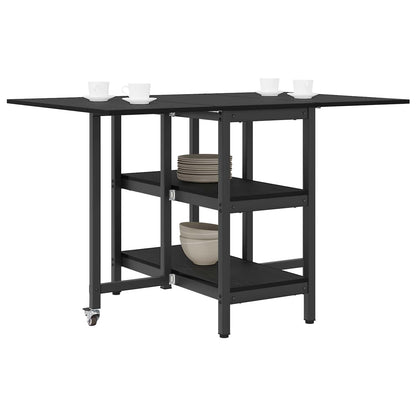 Esstisch 122 x 80 x 76,5 cm Holzwerkstoff Schwarz Eichen-Optik