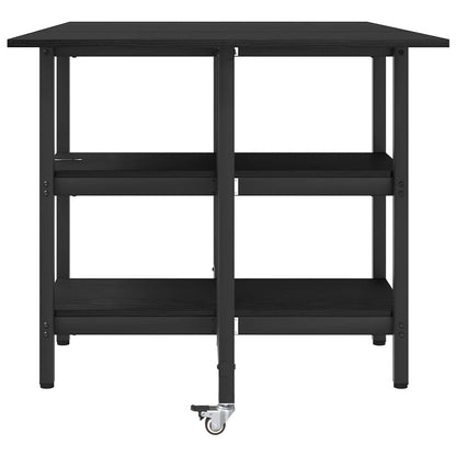 Esstisch 122 x 80 x 76,5 cm Holzwerkstoff Schwarz Eichen-Optik