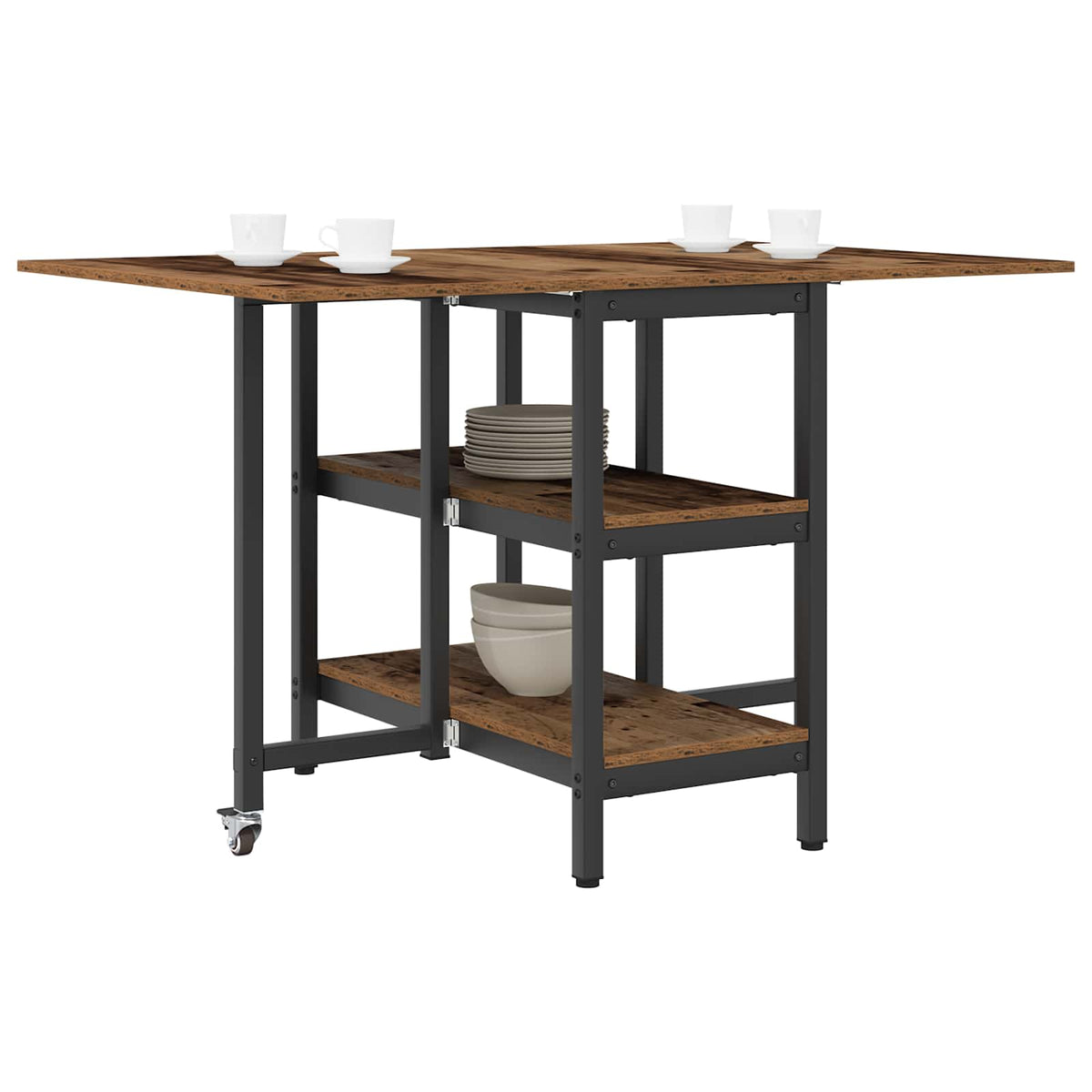 Esstisch 122 x 80 x 76,5 cm Holzwerkstoff Altholz Rechteckig