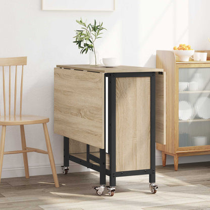 Faltbarer Esstisch mit Rollen 130 x 80 x 76,5 cm Stahl PB