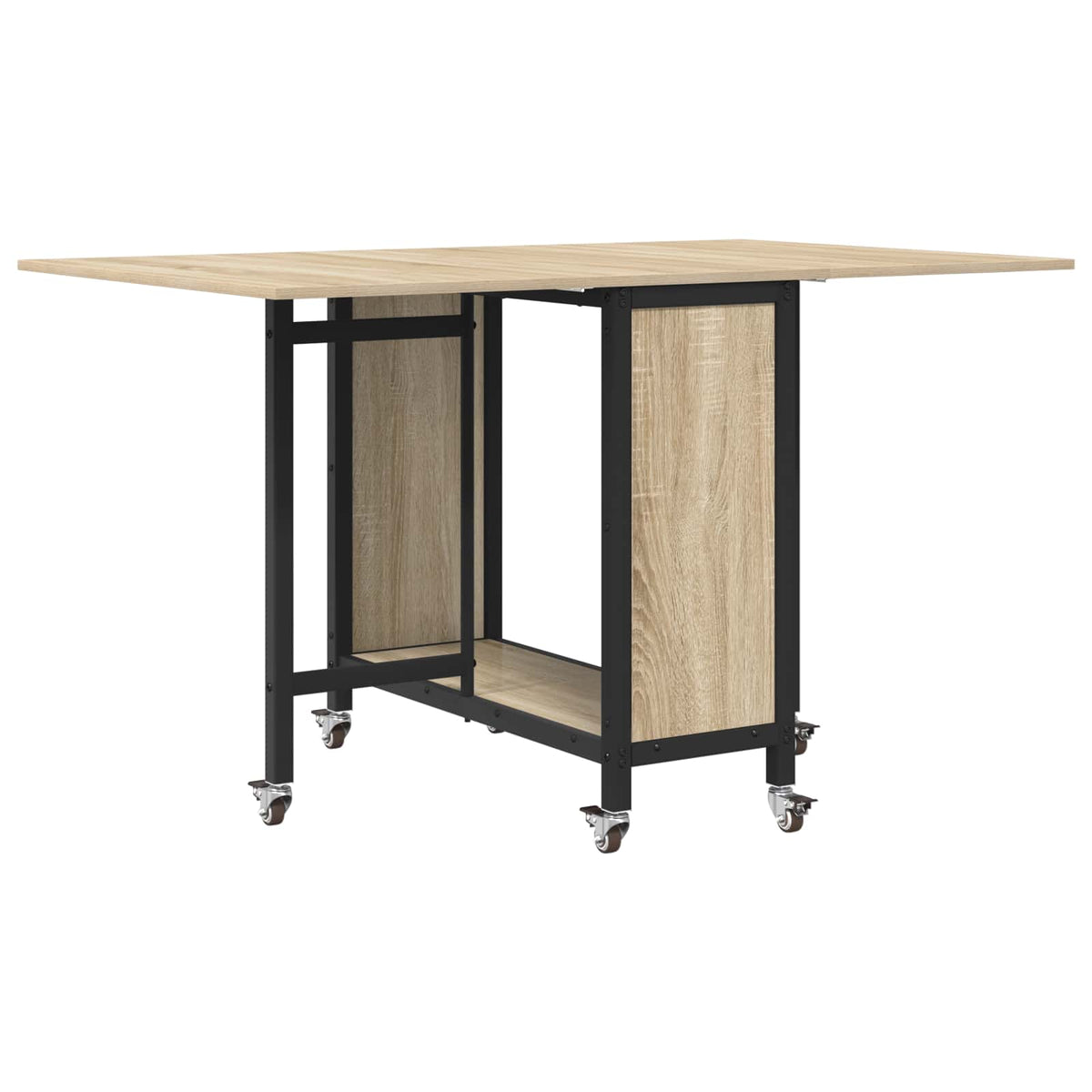 Faltbarer Esstisch mit Rollen 130 x 80 x 76,5 cm Stahl PB