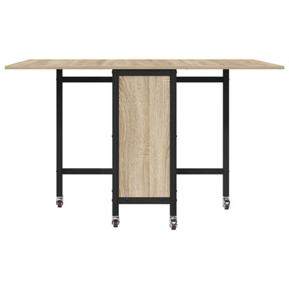 Faltbarer Esstisch mit Rollen 130 x 80 x 76,5 cm Stahl PB