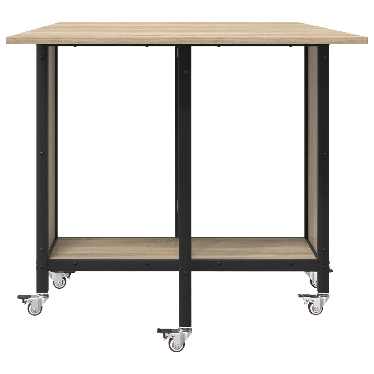 Faltbarer Esstisch mit Rollen 130 x 80 x 76,5 cm Stahl PB