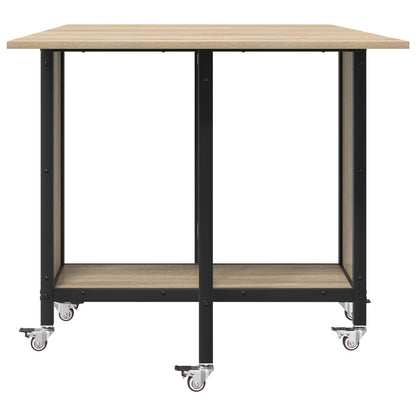 Faltbarer Esstisch mit Rollen 130 x 80 x 76,5 cm Stahl PB