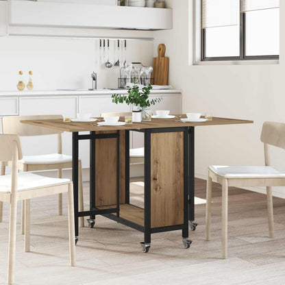 Faltbarer Esstisch mit Rollen 130 x 80 x 76,5 cm Stahl PB