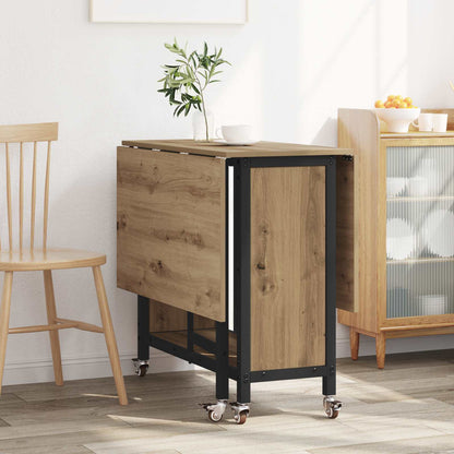 Faltbarer Esstisch mit Rollen 130 x 80 x 76,5 cm Stahl PB