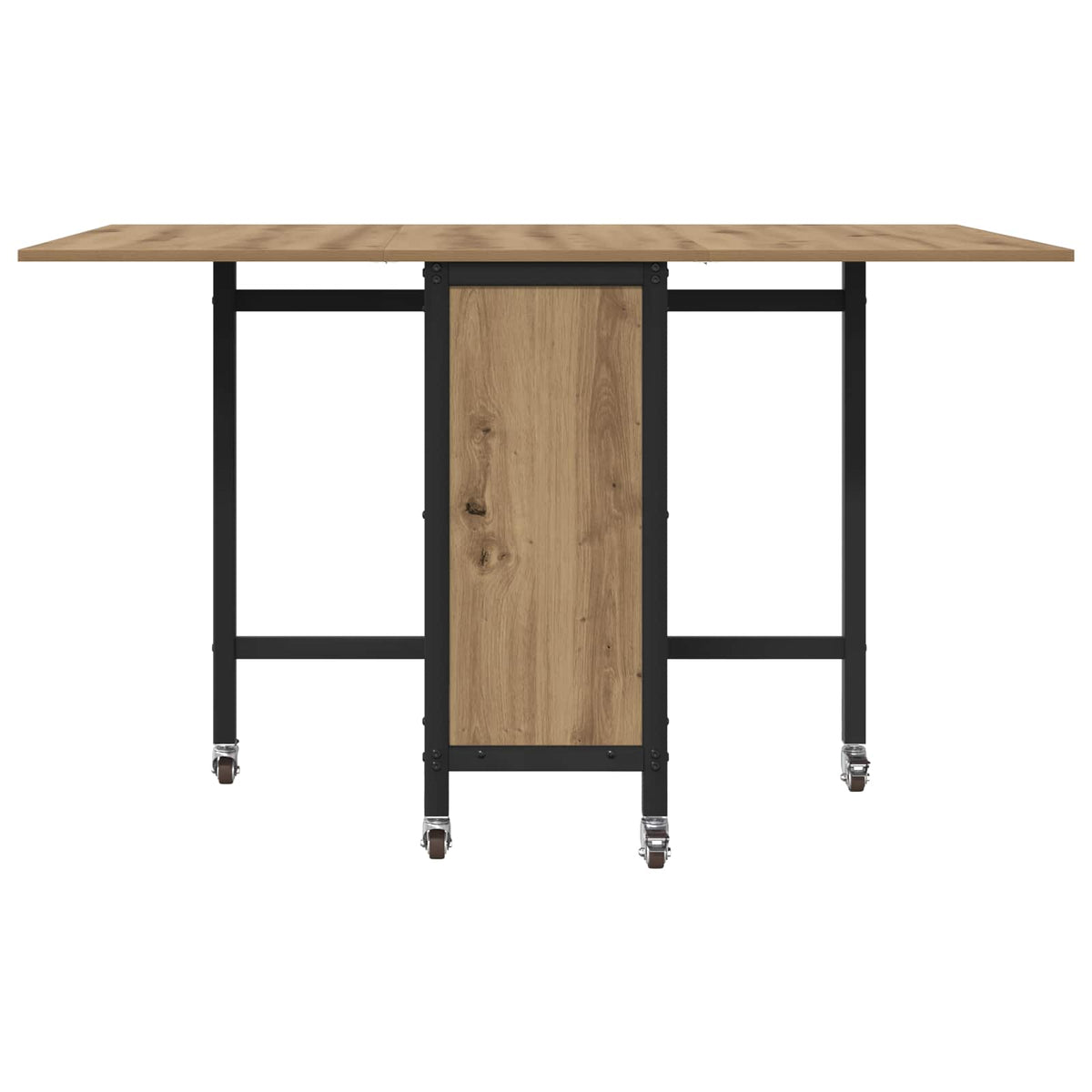 Faltbarer Esstisch mit Rollen 130 x 80 x 76,5 cm Stahl PB