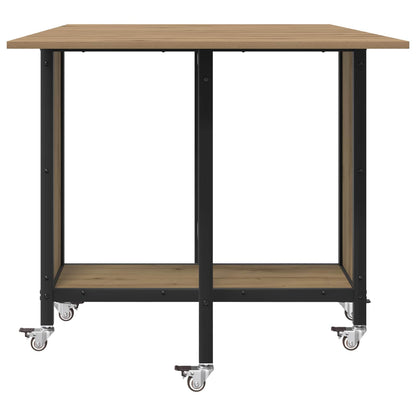 Faltbarer Esstisch mit Rollen 130 x 80 x 76,5 cm Stahl PB