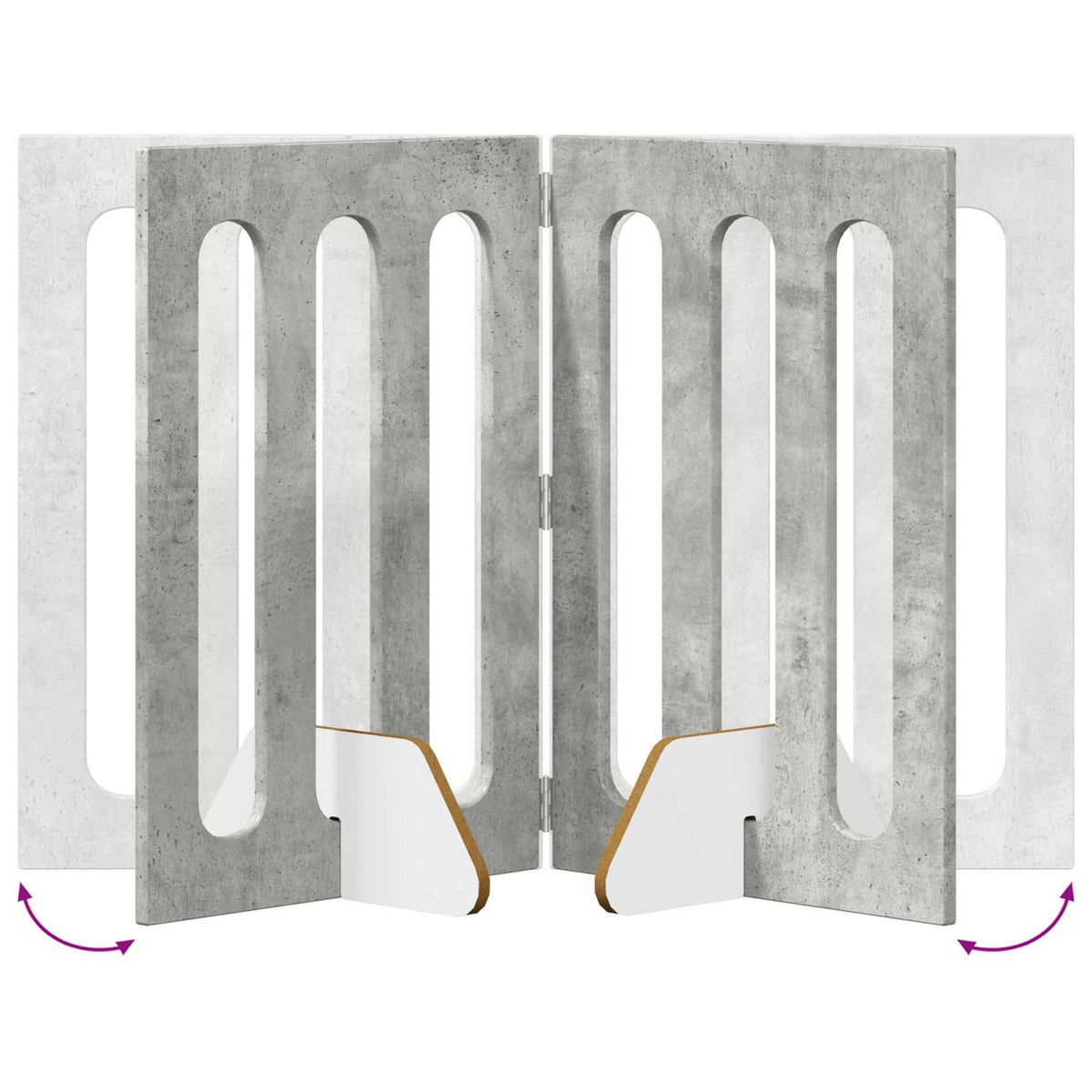 Faltbarer Haustierzaun 2 stk. Betongrau 100,5 x 38 x 70 cm