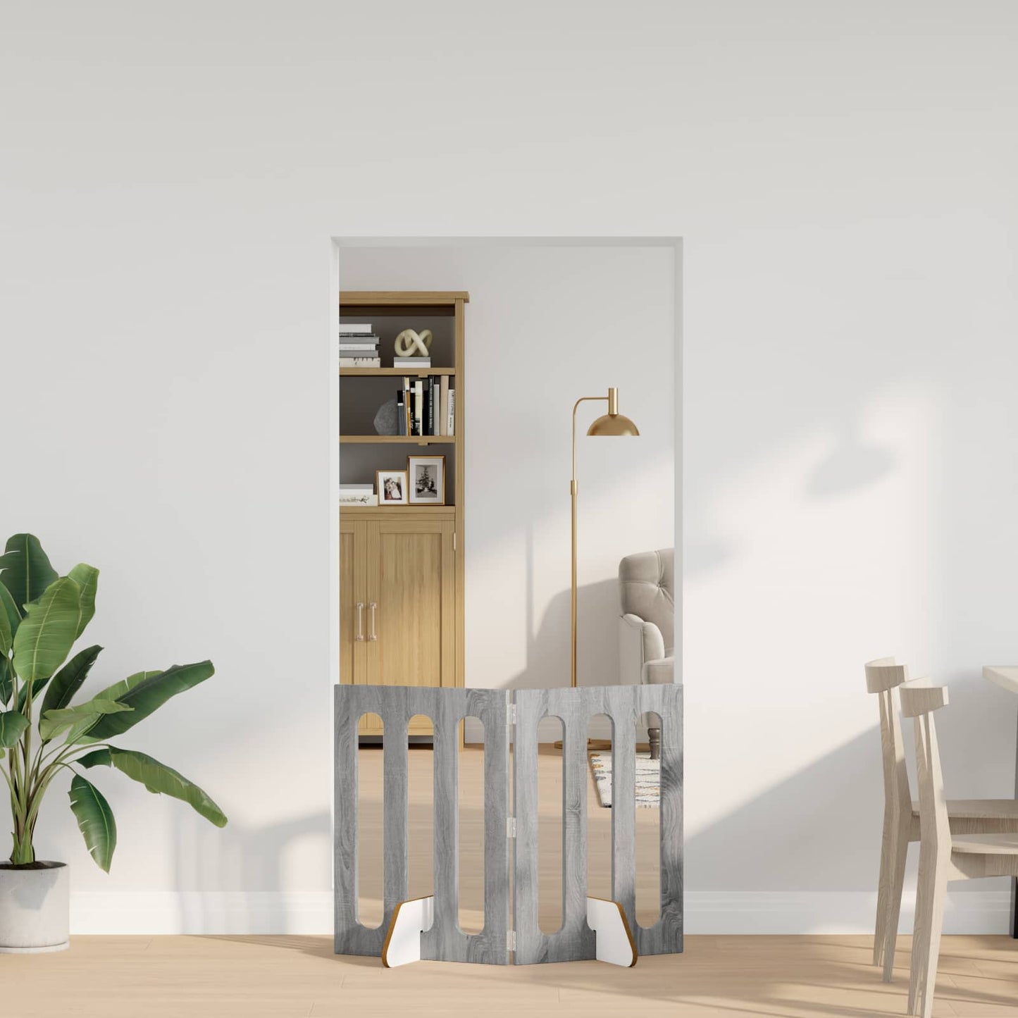 Faltbarer Haustierzaun 2 stk. Sonoma-Grau 100,5 x 38 x 70 cm