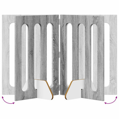 Faltbarer Haustierzaun 2 stk. Sonoma-Grau 100,5 x 38 x 70 cm