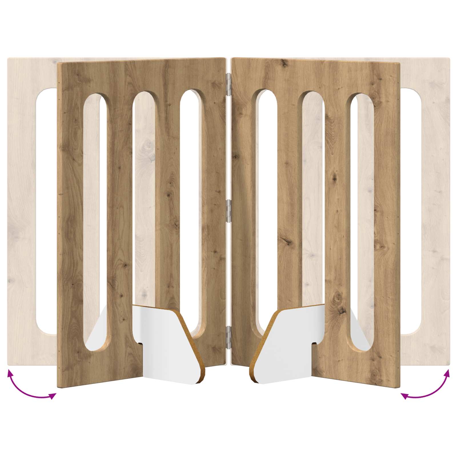 Faltbarer Haustierzaun 2 stk. Artisan-Eiche 100,5 x 38 x 70 cm