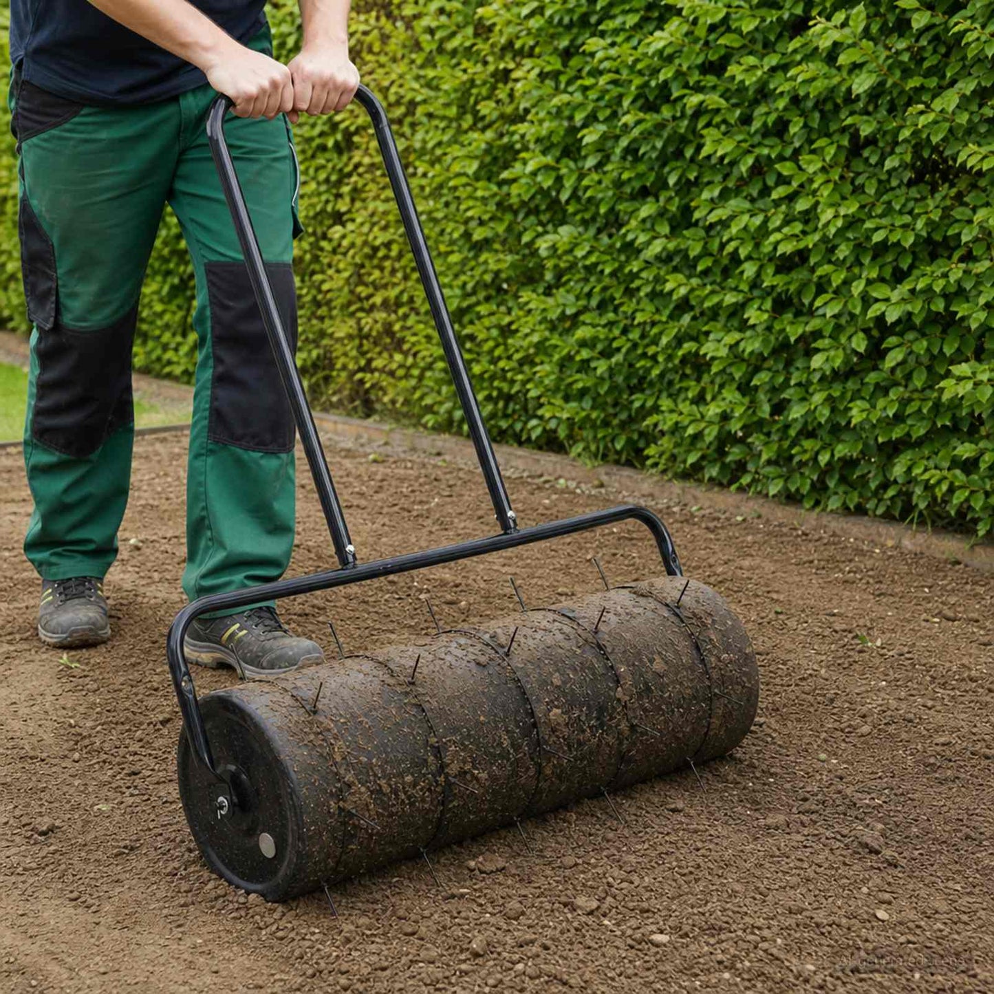 Garten Rasenwalze mit Aerator Klammern Ø 30 x 90 cm Stahl