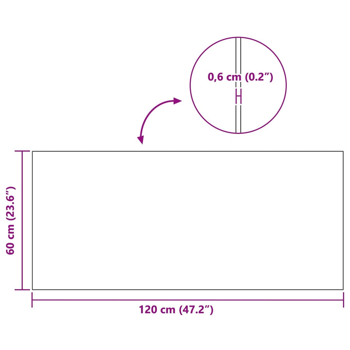 Sport Schutzmatte Schwarz 120 x 60 x 0,6 cm High-density PVC