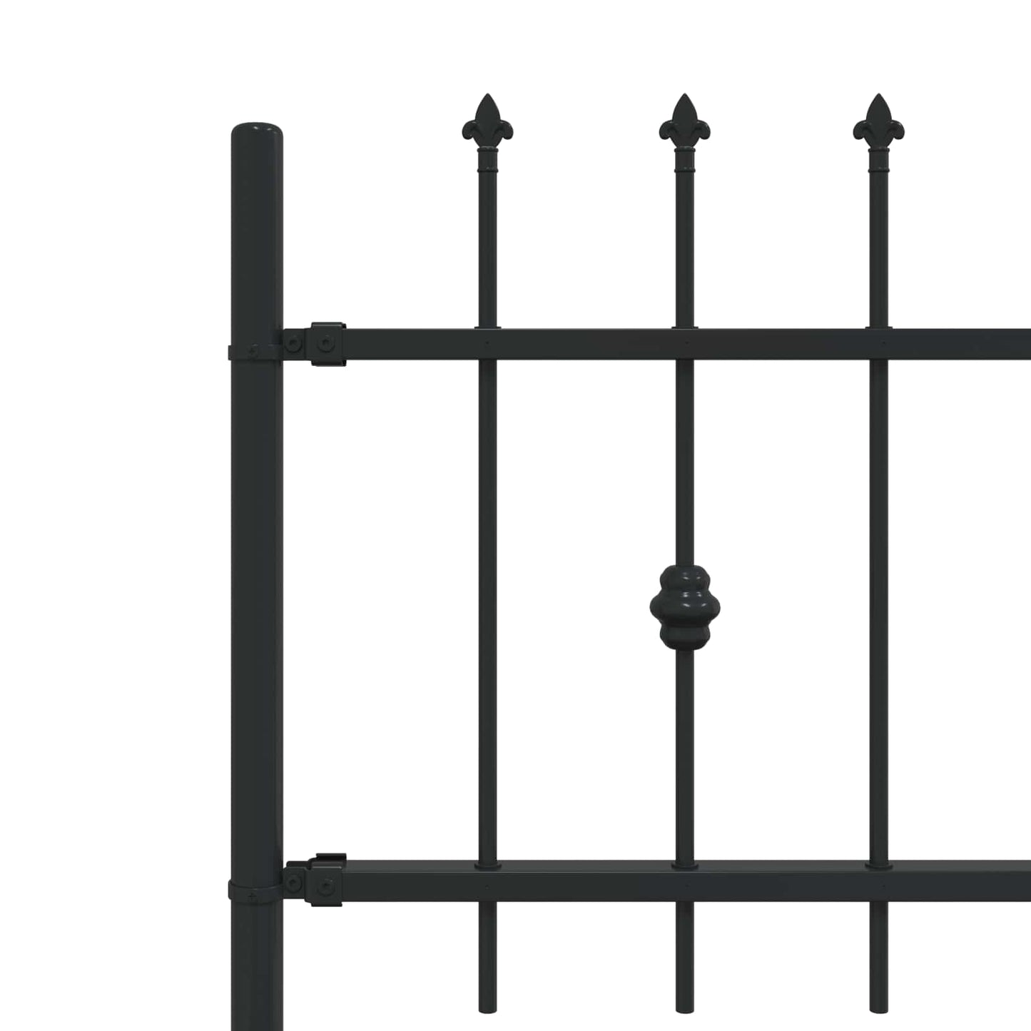 Spießzaun ASTEN 200 x 110 cm Pulverbeschichteter Stahl Schwarz