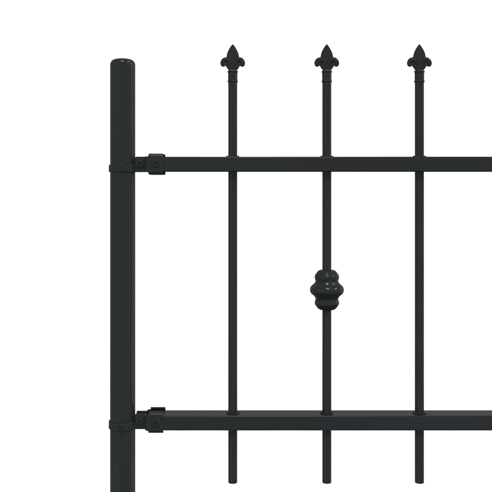 Spießzaun ASTEN 200 x 110 cm Pulverbeschichteter Stahl Schwarz