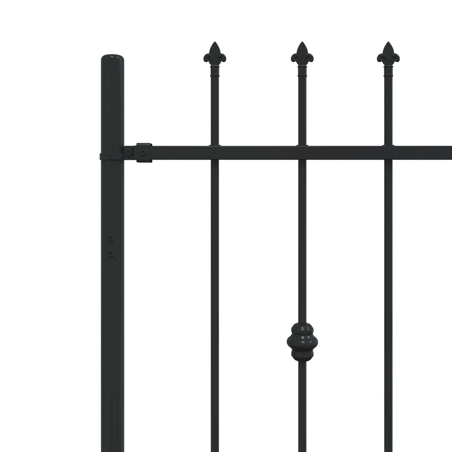 Spießzaun ASTEN 200 x 130 cm Pulverbeschichteter Stahl Schwarz