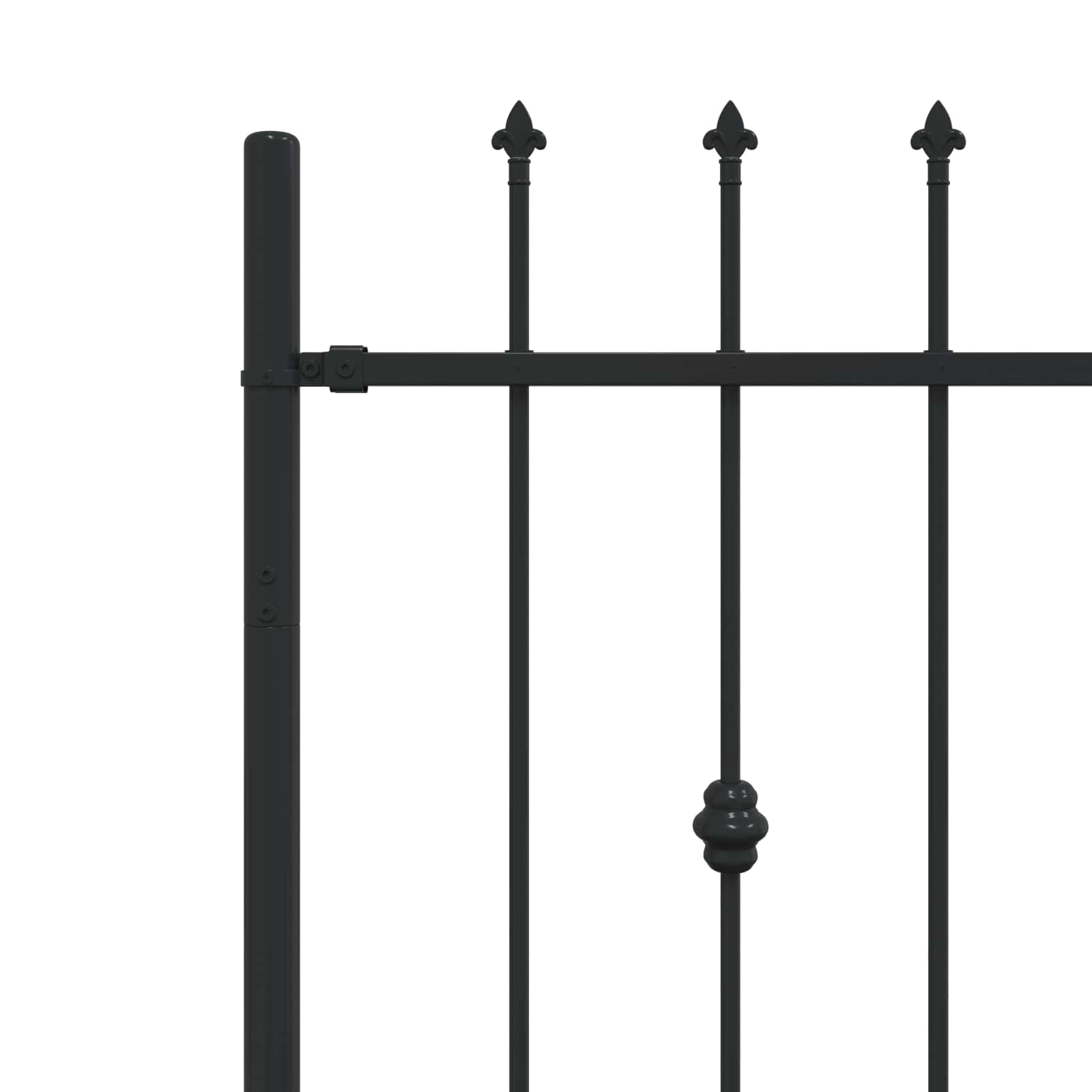 Spießzaun ASTEN 200 x 130 cm Pulverbeschichteter Stahl Schwarz