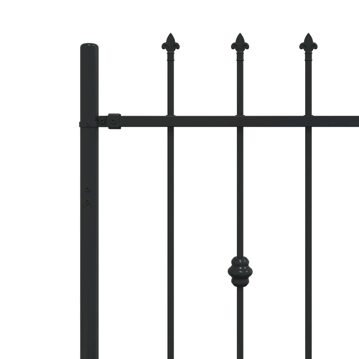 Spießzaun ASTEN 200 x 80 cm Pulverbeschichteter Stahl Schwarz