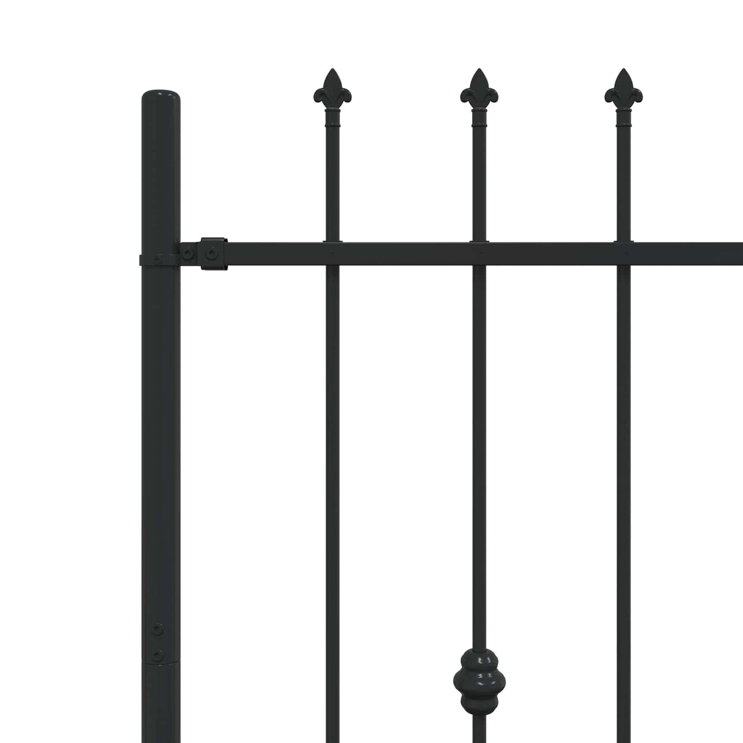 Spießzaun ASTEN 200 x 150 cm Pulverbeschichteter Stahl Schwarz