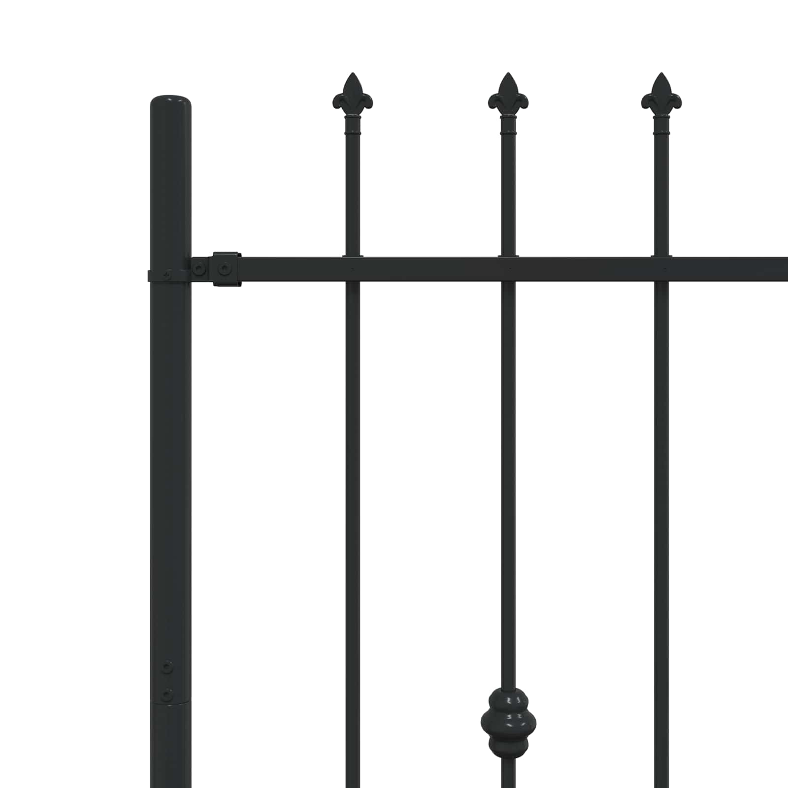 Spießzaun ASTEN 200 x 150 cm Pulverbeschichteter Stahl Schwarz