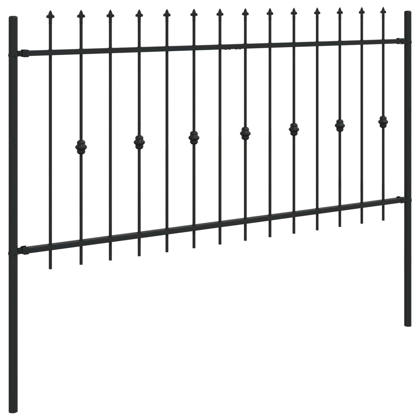 Spießzaun ASTEN 200 x 150 cm Pulverbeschichteter Stahl Schwarz