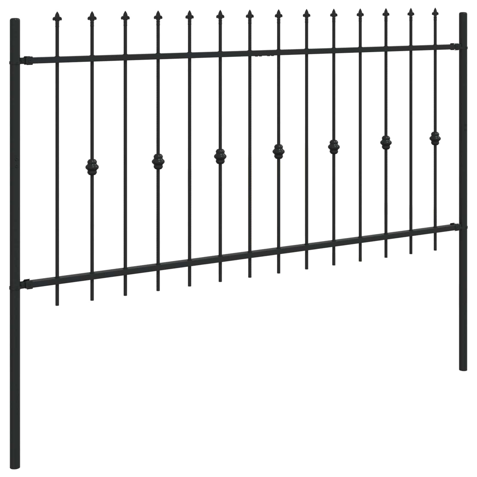 Spießzaun ASTEN 200 x 150 cm Pulverbeschichteter Stahl Schwarz